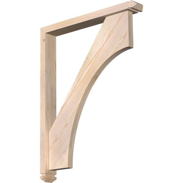 Ekena Millwork Westlake Arts and Crafts Smooth Bracket w/ Offset Brace, Douglas Fir, 3 1/2"W x 26"D x 34"H BKT0402X26X34WTL03SDF - main